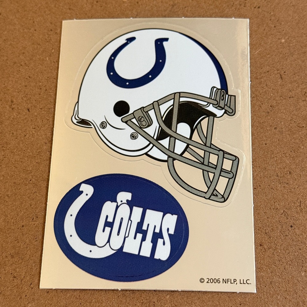 NFL Indianapolis Colts Metallic Helmet Sticker Decal Blue White 2006 Vintage